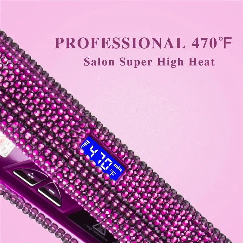 Hair Straightener Curler Bling Diamond - Zanyaa