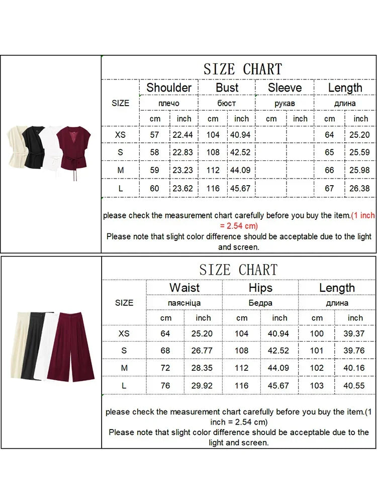 Trouser Suits Sleeveless V-Neck