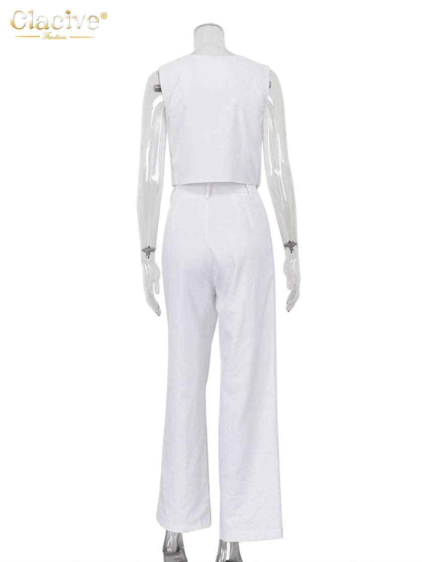 White linen two - piece set