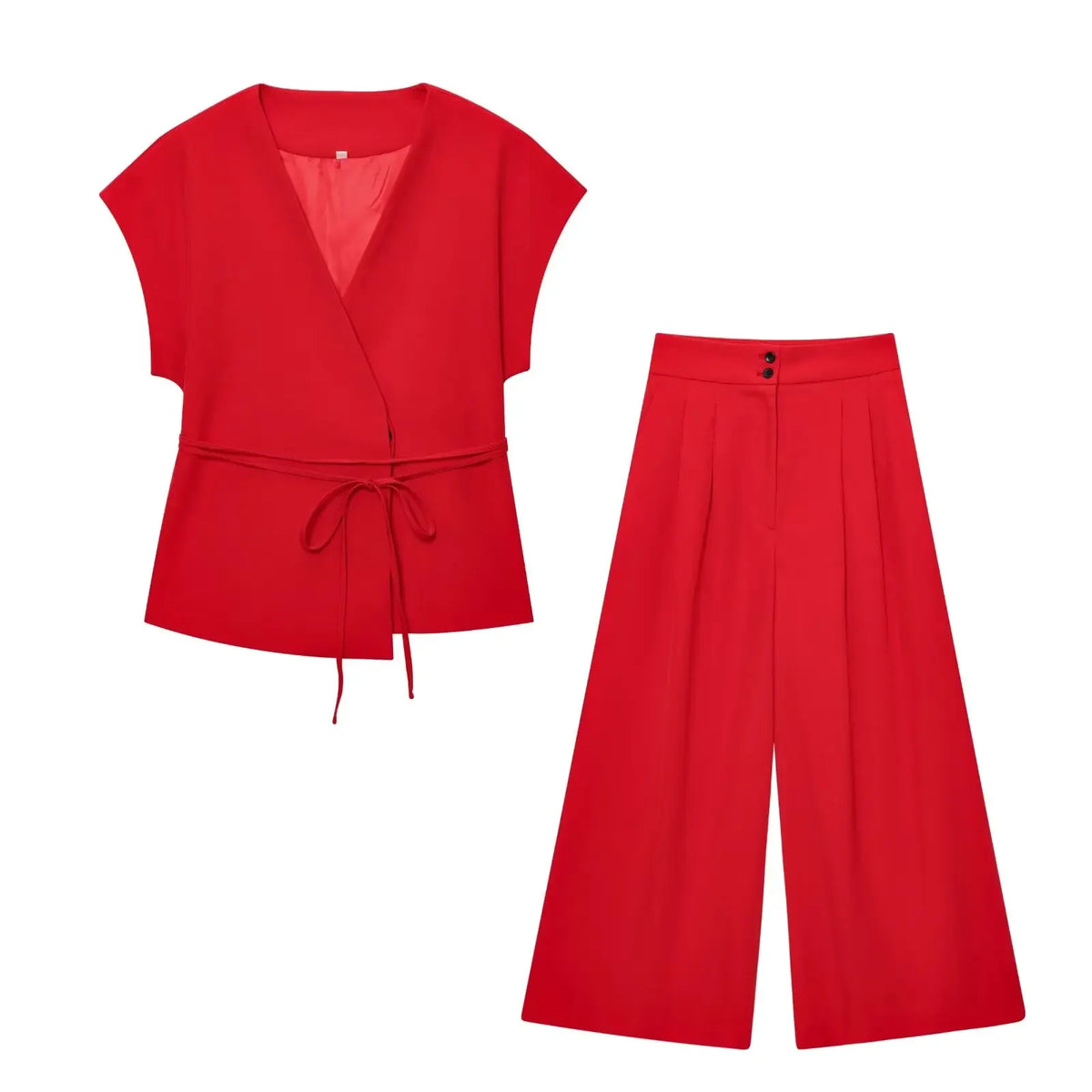 Trouser Suits Sleeveless V-Neck