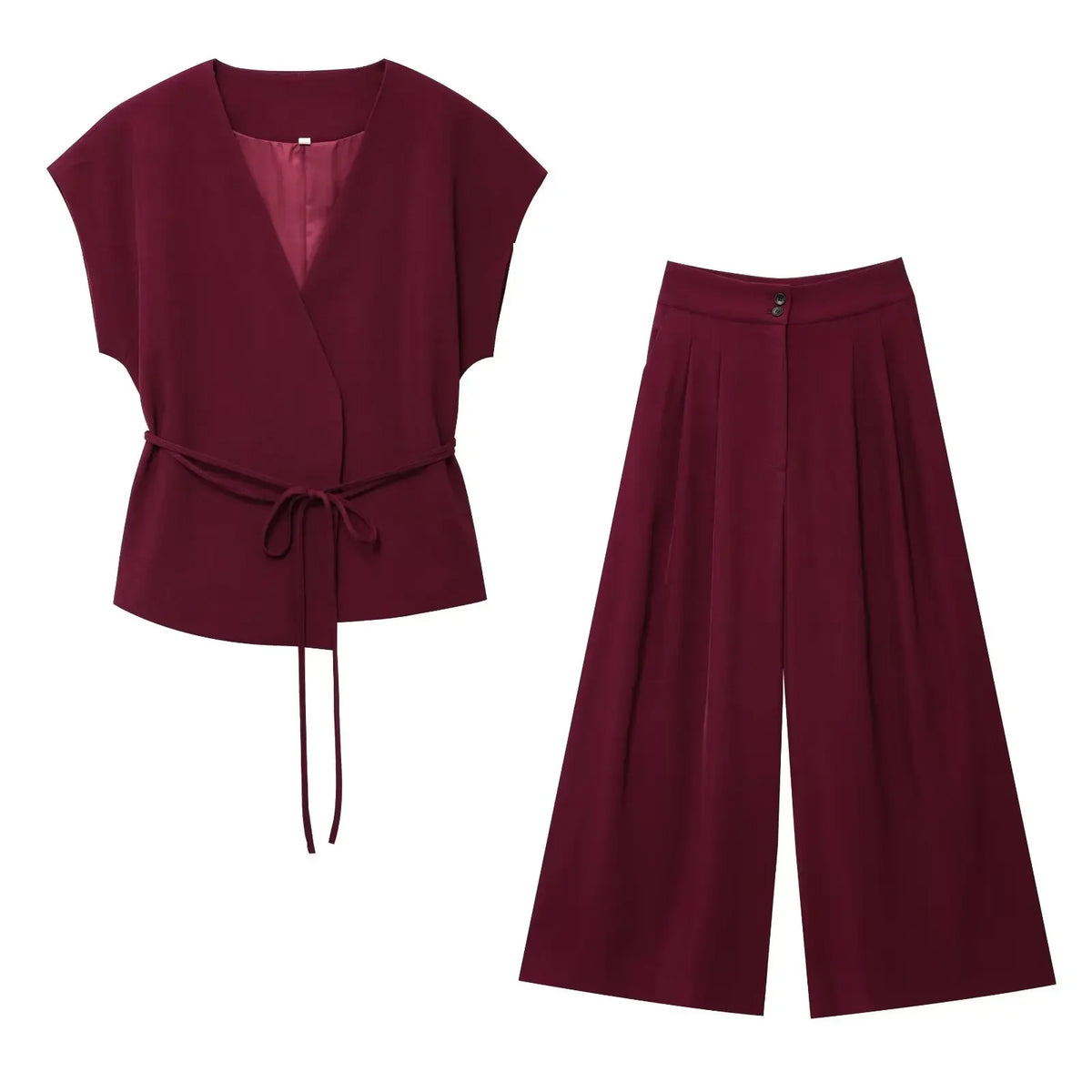 Trouser Suits Sleeveless V-Neck