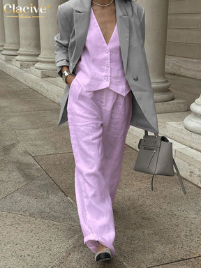 White linen two - piece set