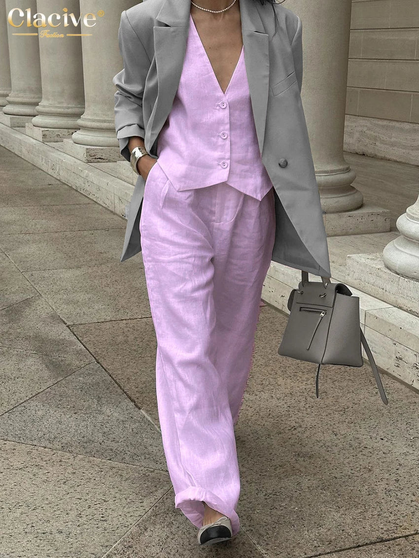 White linen two - piece set