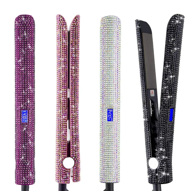 Hair Straightener Curler Bling Diamond - Zanyaa